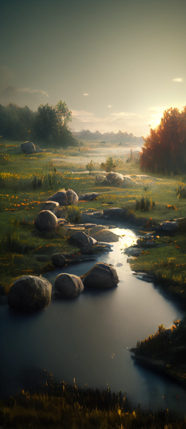 peaceful landscape, cinematic, 8k, detailed, realistic , octane render,