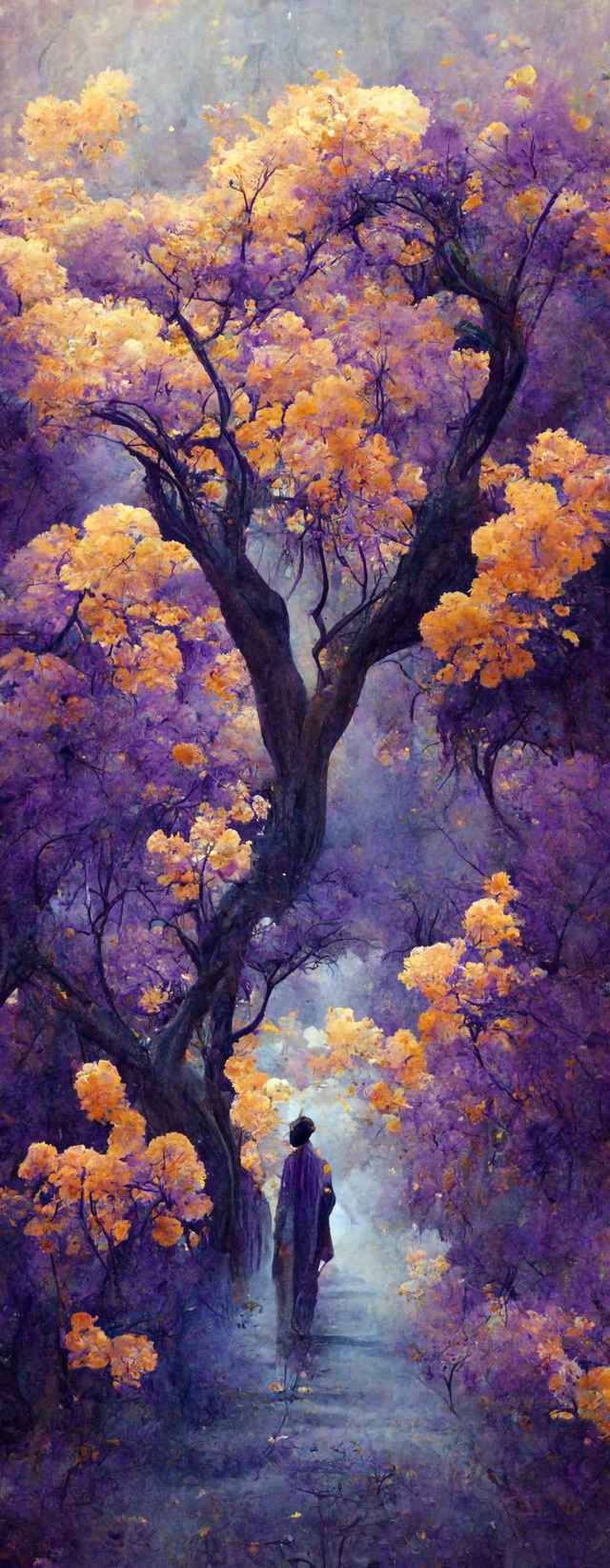 walking among the jacarandas